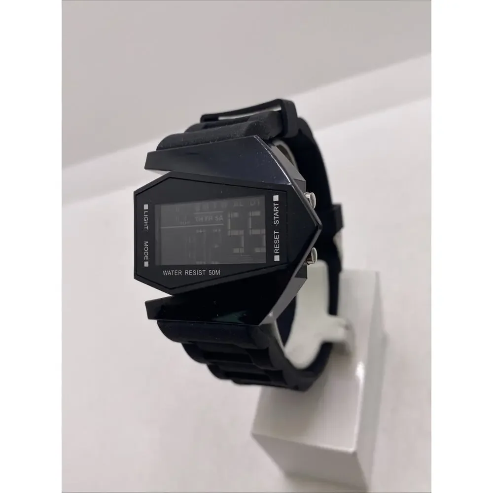 Mens Light Up UFO Aircraft Watch Works New Battery